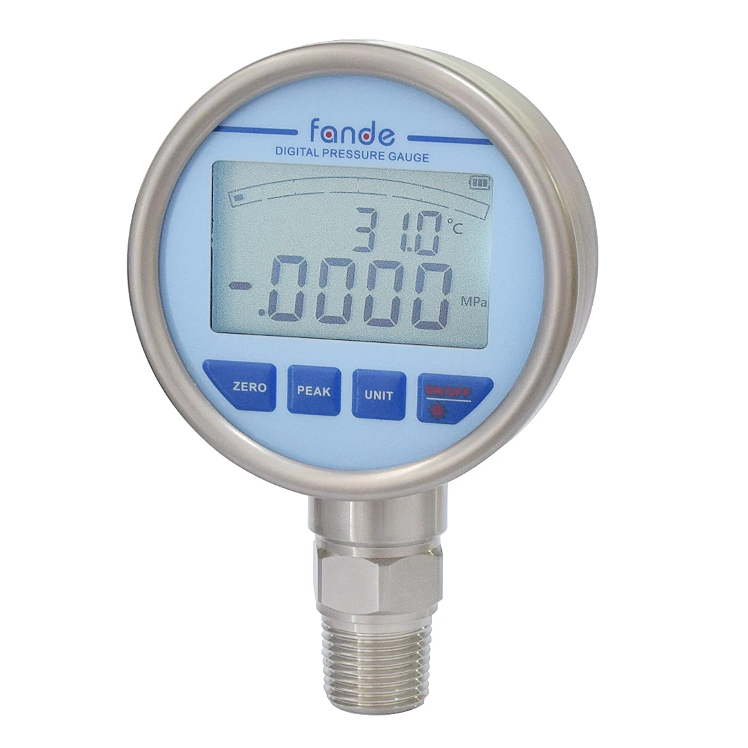 FANDE Absolute Pressure Gauge High Accuracy 0.1%FS Stainless Steel Case For Air Gas Water Oil Diamter 80mm