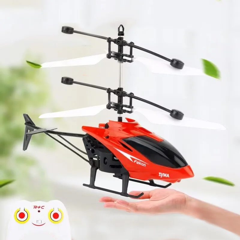 Remote Control Airplane Helicopter Flying Mini Interaction Airplane Gesture Sensing Children Flashing Light Aircraft Kids Toy