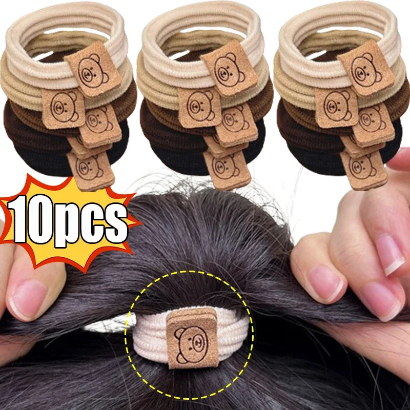 Gomas elásticas para el pelo para niña y mujer, accesorios para el cabello con diseño de oso grueso a rayas, 5/20 piezas