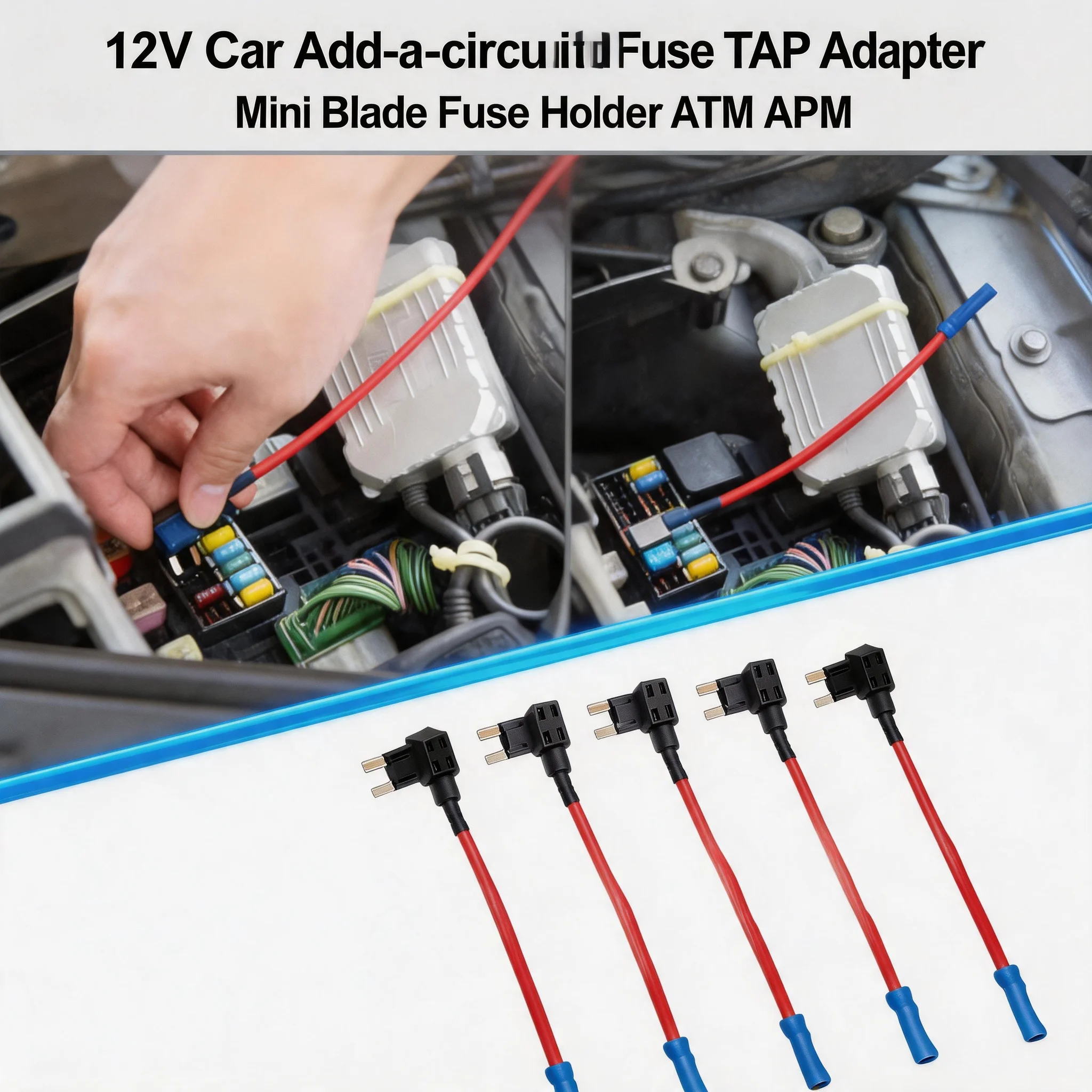 Add-a-Circuit Adapter 5/10Pcs APM Tap Mini Blade Micro 12V Car Fuse Box Holder Auto Motri Insurance ATM Adapter Universal