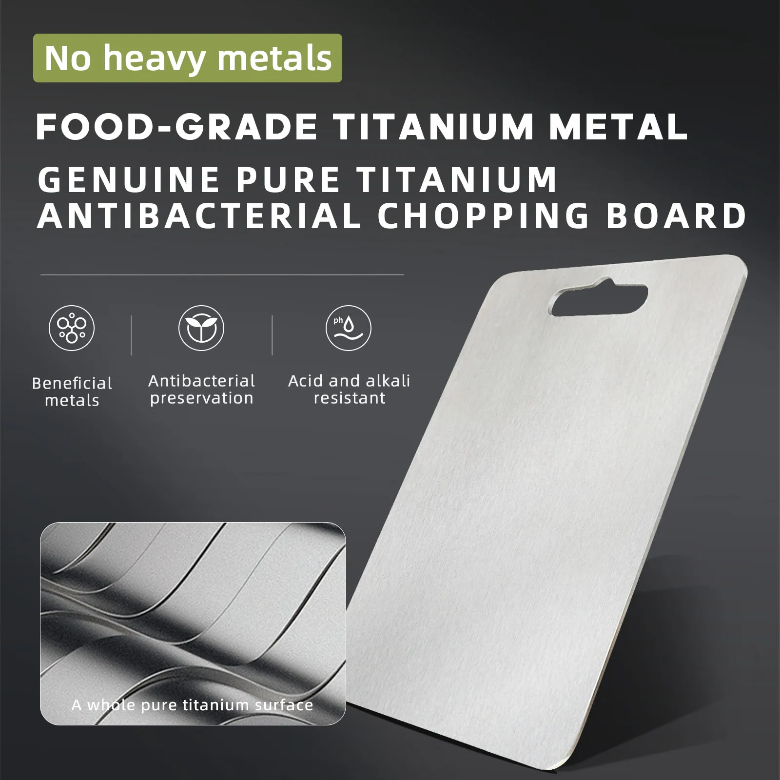 TA1 Pure Titanium Cutting Board | 99.7% Ti, Double - Sided Food - Grade, Antibacterial & Easy - Clean, Thickened & Durable