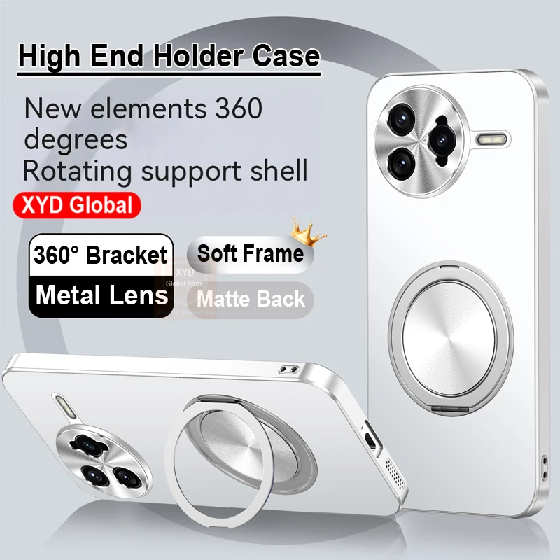 

For Xiaomi Redmi K80 Pro Case Magnetic Holder Ring Cover For Redmi K80 Pro Phone Case Shell 360 Bracket Stand Fashion Bumper