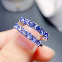 MeiBaPJ Natural Tanzanite Gemstone Many Beads Fashion Ring for Women 925 Sterling Silver Fine Wedding Jewelry