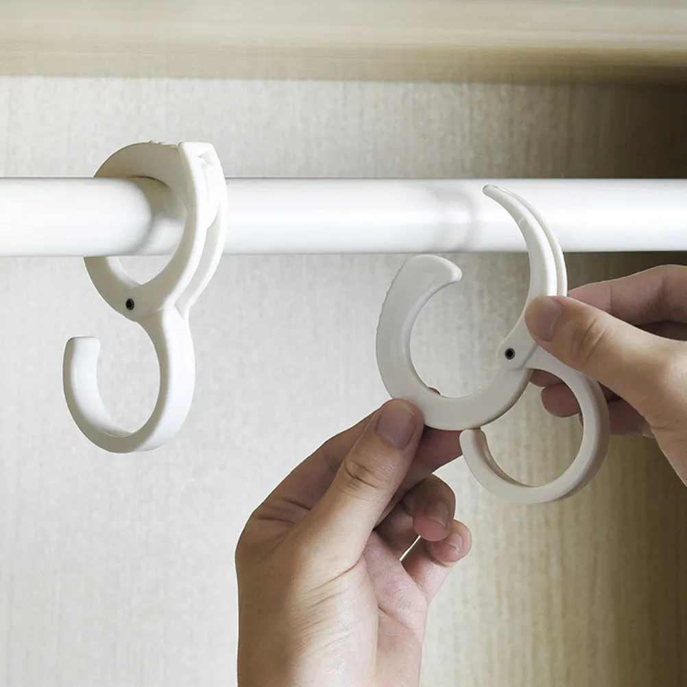 Pole Snap Hooks 2 Pack 4kg Capacity Hanging Buckles for Clothes Bags Bottles Scissors Kitchen Bathroom Garage