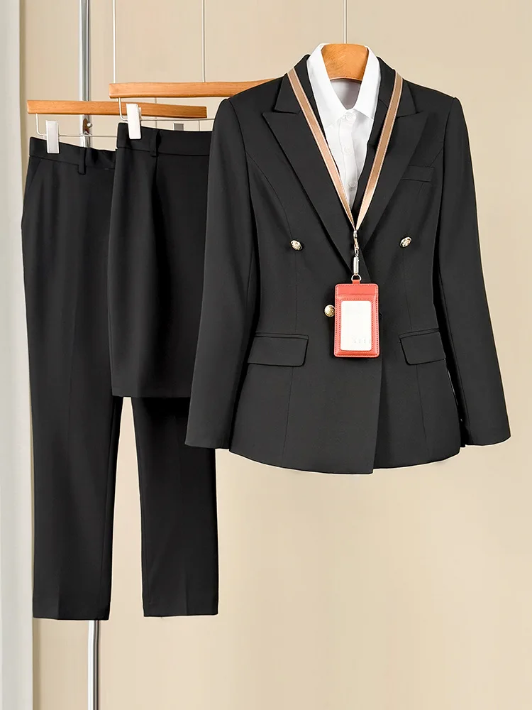 Professional Women's Suit Set for Spring and Autumn, New Style for College Student Interviews, High-End Formal Blazer, Workplace