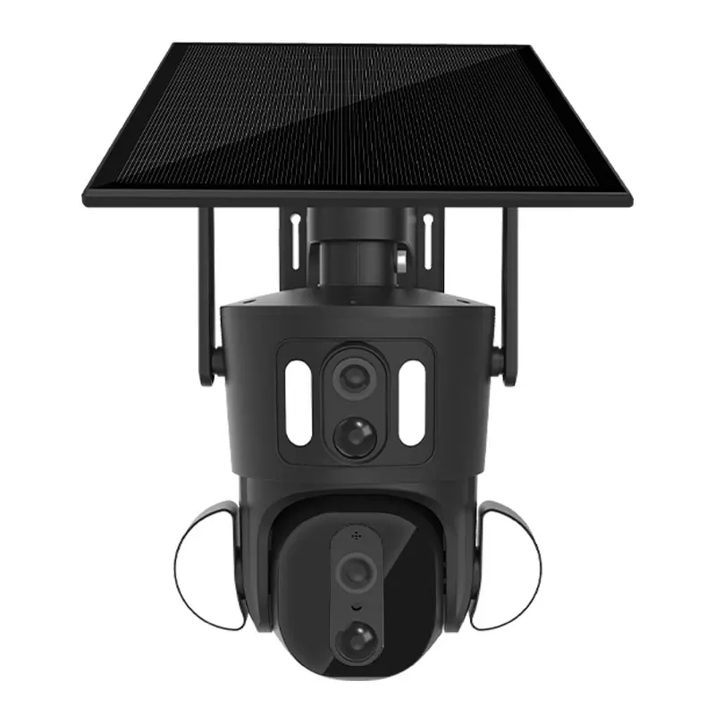 4MP Ubox APP Dual Lens Solar Power WIFI / 4G  IP Dome Camera Full Color AI Humanoid Detection Home Security CCTV Baby Monitor