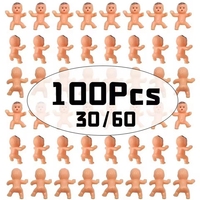 30/60/100Pcs Mini Plastic Baby Ornaments Baby Shower Cake Decoration Gender Reveal Party Supplies Ice Cube Game Toy Guests Gift