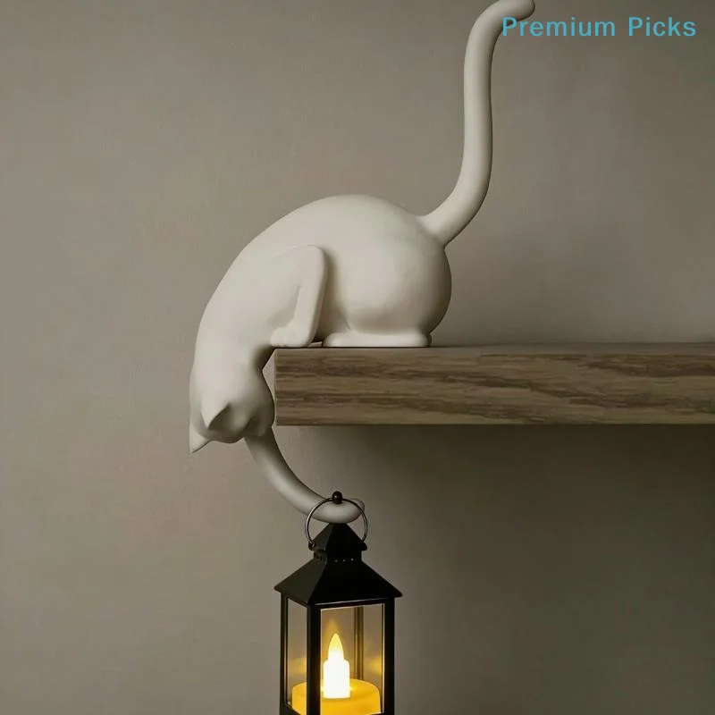portableQuirky 3D Printed Cat Hook for Wall Home Decor Inverted Design Cute Hanging Ornament Decoration