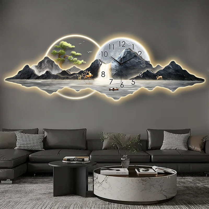

Metal Wall Art Luminous Wall Clocks Led Digital Luxury Modern Clock Wall Nordic Design Orologio Da Parete Living Room Decoration