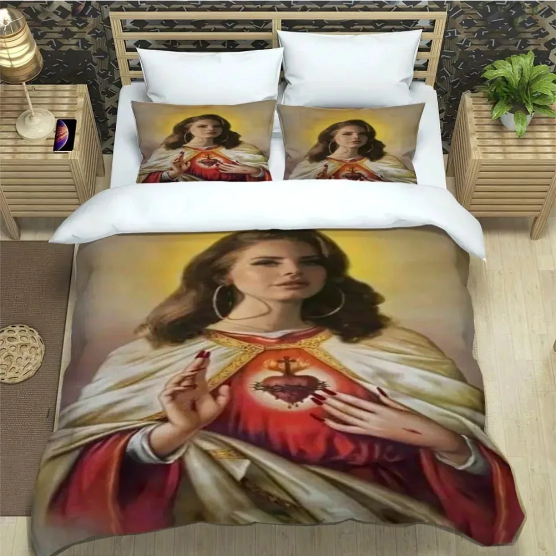 3D Printed Lana Del Rey Singer Bedding Set for Boys Girls Duvet Cover Pillowcase Twin Queen King Full Single Double Sizes
