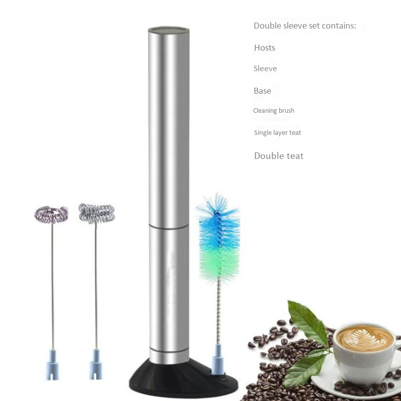 مخفق زنبركي كهربائي من الصلب ، مزبد حليب قوي ، صانع رغوة ، فرشاة تنظيف ، مجموعة دوار الأكمام ، أفضل المبيعات