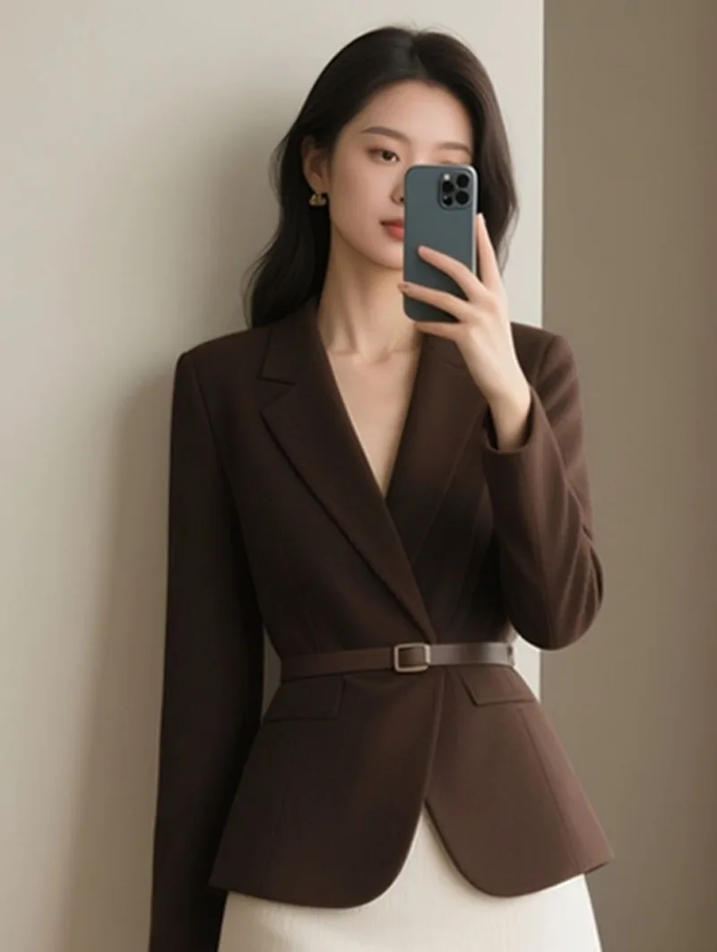 Nieuwe High End Herfst Elegante vrouwen Rok Sets Vrouwen Office Lady Mode Slanke Taille Lange Mouw Jas + Rokken Tweedelige Set