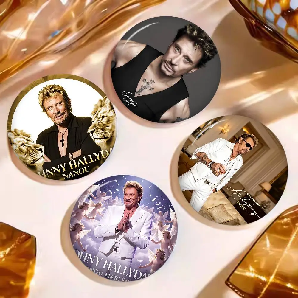 J-Johnny H-Hallyday 58mm Cute Series Pins Funny Badge Interesting Cartoon Animals Brooches Backpack Clothes Gift Accessory