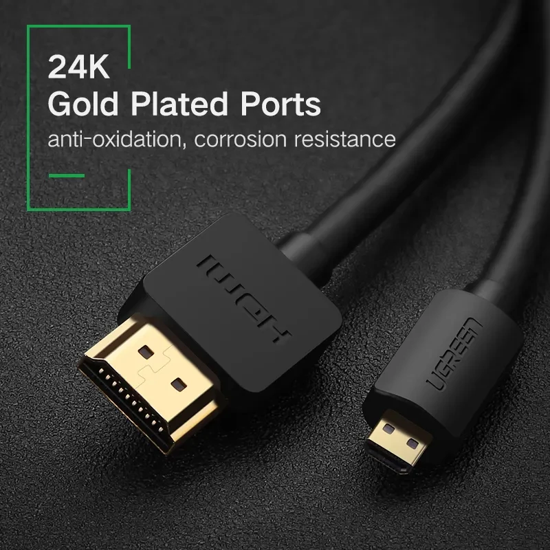 For High Speed HDR 2.0 Aluminum Foil Shielded PVC Jacket DVD Player Cable Micro to Male 1m/1.5m Gold Connectors-30148/30102