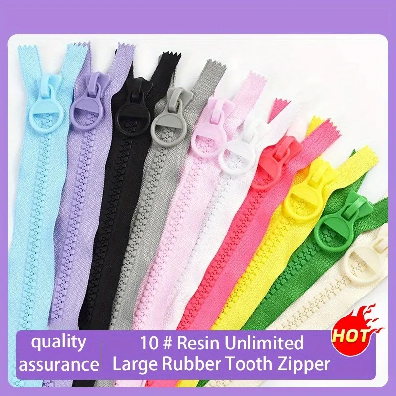 6/10/14Pcs Random Color Plastic Zippers, 20-30cm Resin Zipper for Pencil Bags Makeup Pouch DIY Sewing Craft Supplies