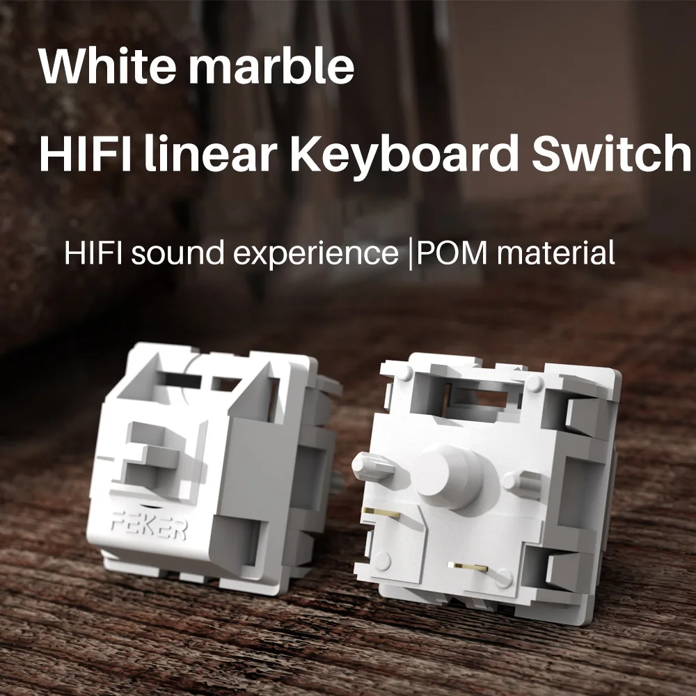 Imagem -02 - Feker-white Marble Switches Teclado Mecânico Hifi 42g Linear 5pin Cereja Rgb Smd Gaming Interruptor mx Personalizado