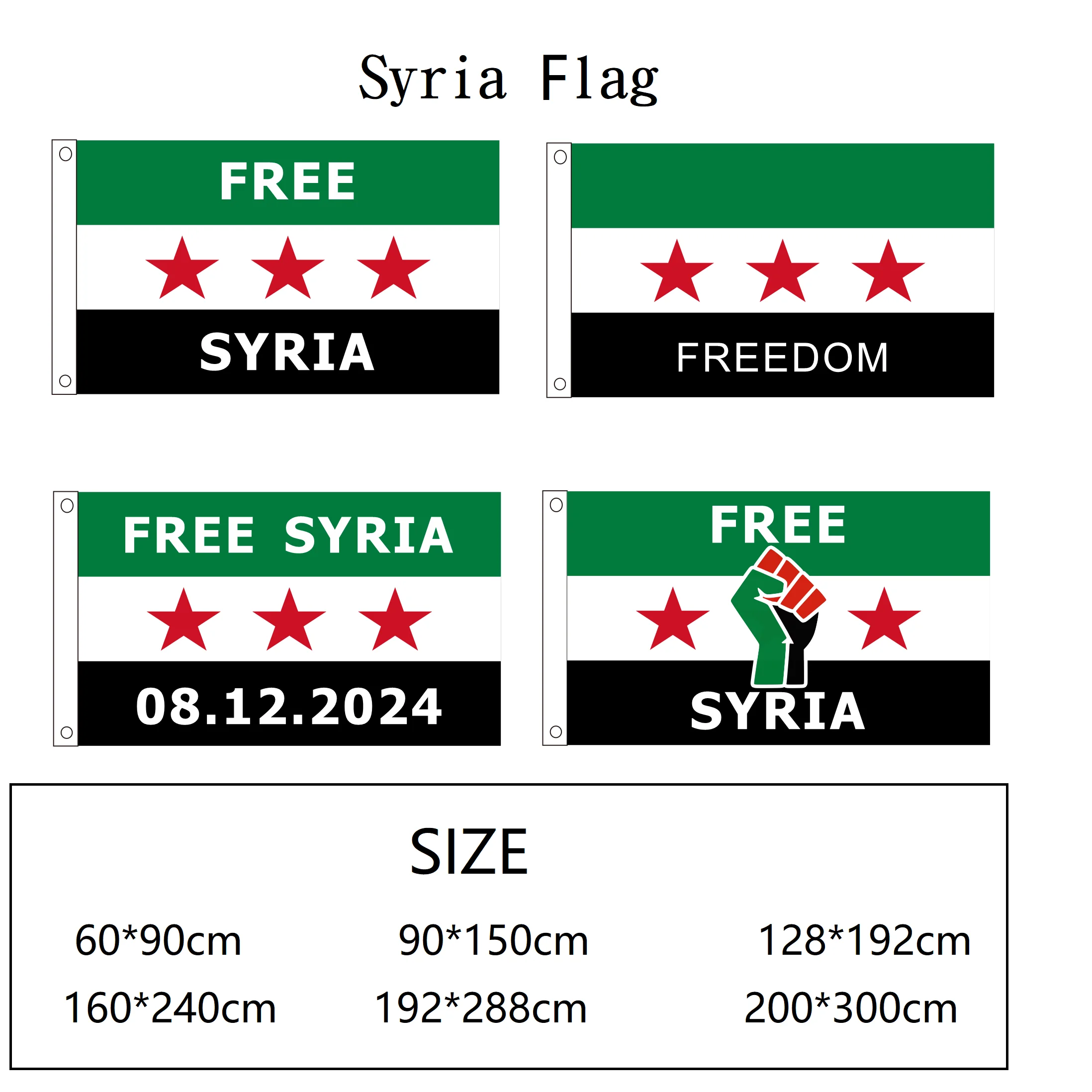 Custom 90x150cm Syria Flag High-Quality 100% Polyester  Free People's Banner for Decor And Hanging