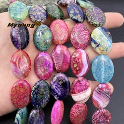 18x25MM 2Strands Oval Shape Multicolor Agates Slice Beads For DIY Jewelry Making MY240415