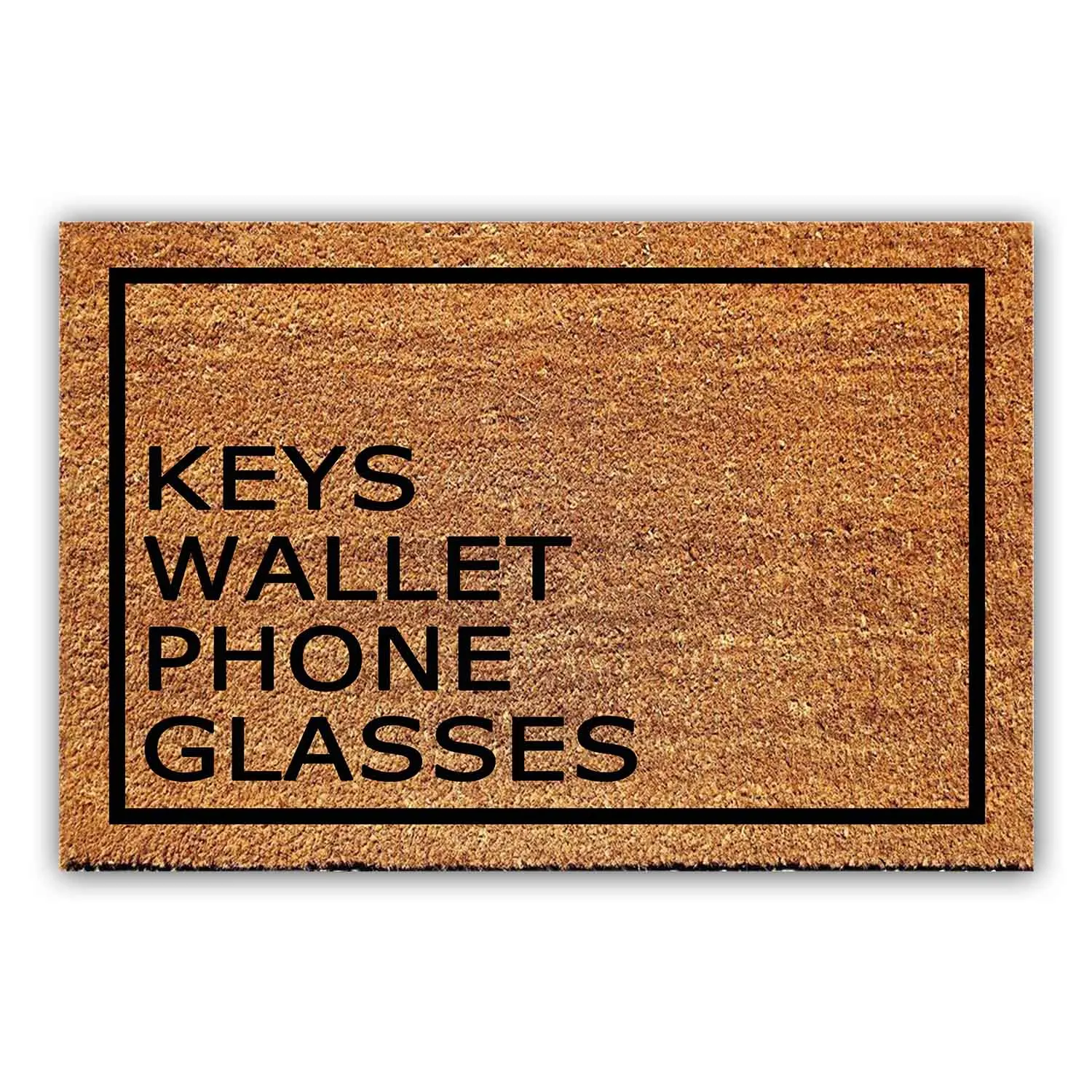 

Funny Coir Doormat Keys Wallet Phone Glasses Welcome Front Porch Decor Doormat For The Entrance Way Personalized Rug