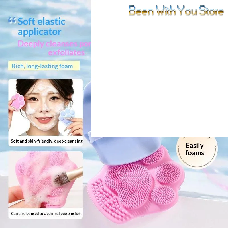 1Pcs Cat Paw Silicone Facial Cleansing Brush Soft Elastic Face Scrubber Deep Pore Exfoliating Makeup Brush Skin Care Beauty Too
