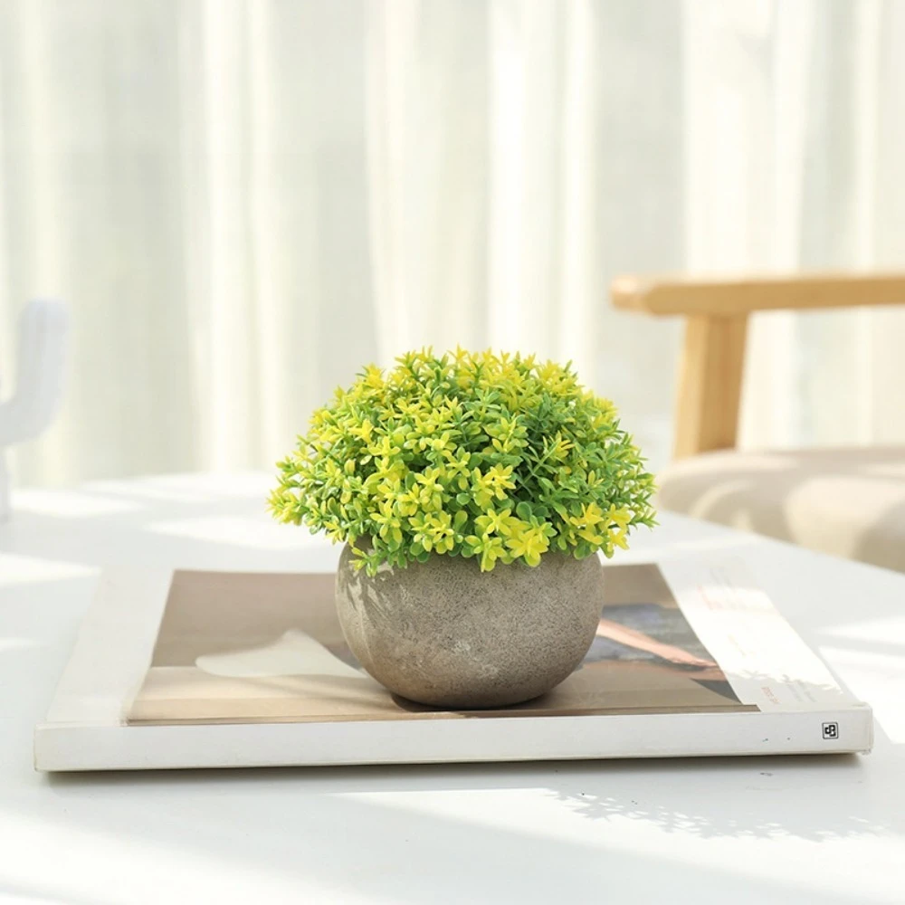 2pcs Plastic Grass Ball Plant Potted Simulated Flower Creative Artificial Green Plant Decoration Simulated Potted Plant