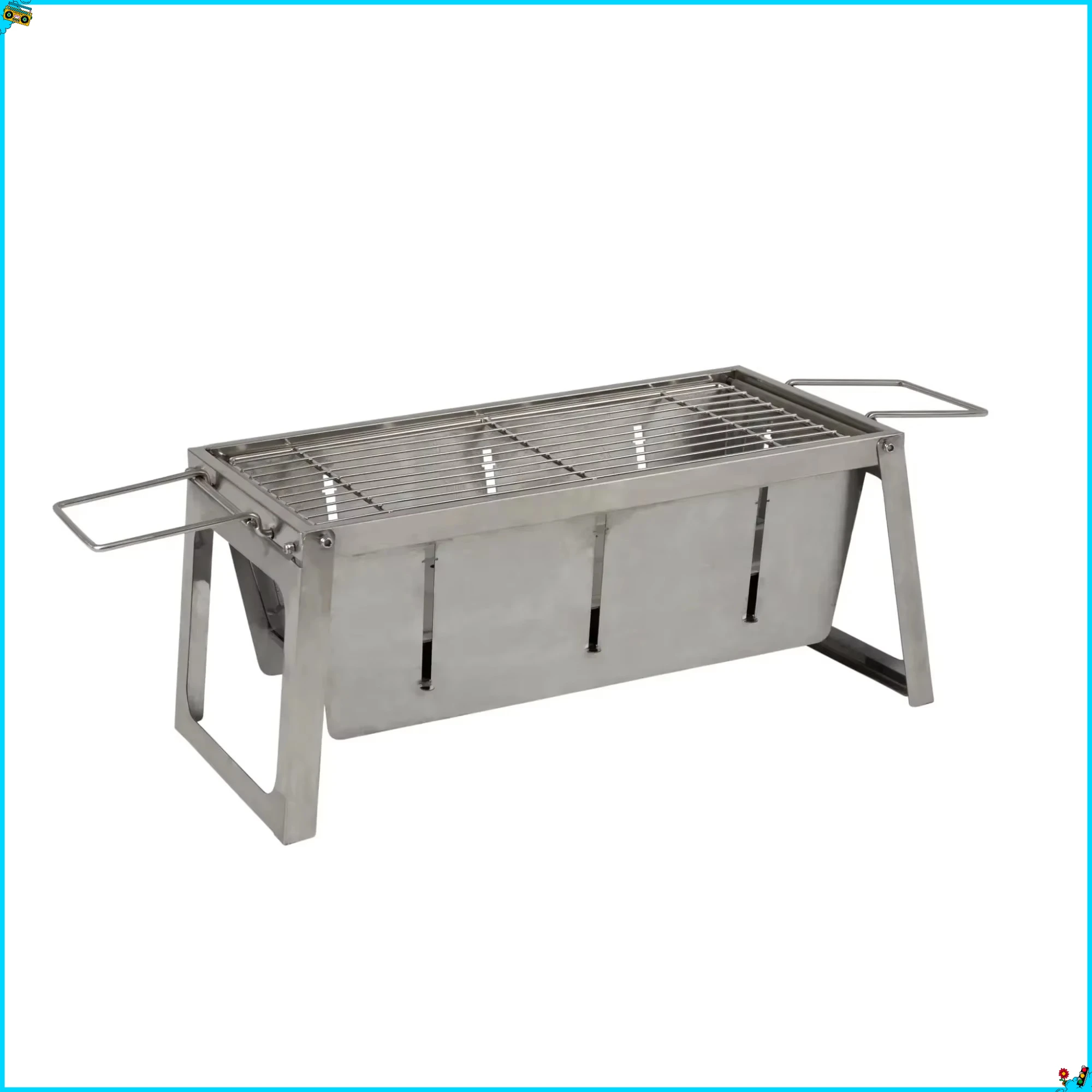 

Угольный гриль Foldaway из нержавеющей стали — портативное барбекю с решеткой — идеально подходит для пикников и походов на природе