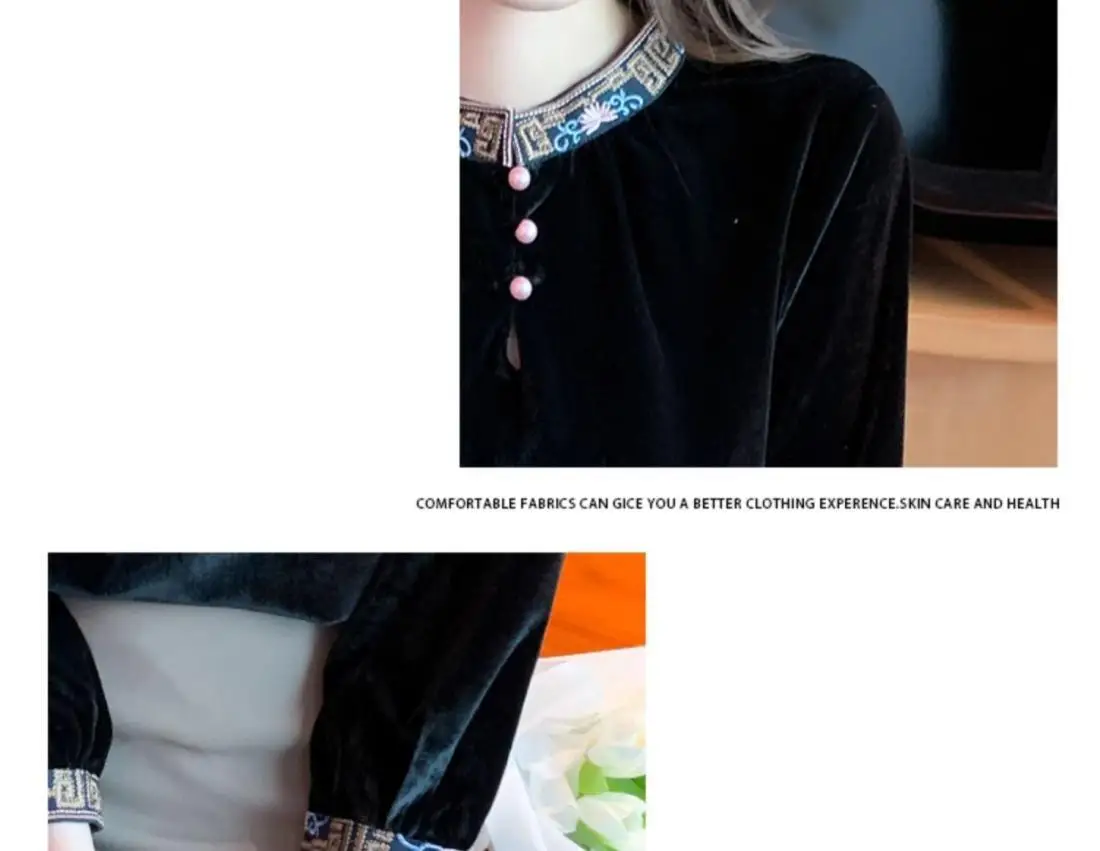 Stand Collar Base Shirt Women\'s Autumn Winter New High-end Velvet Top Anti-aging Beautiful Fashion Stylish Slim Looking Shirt