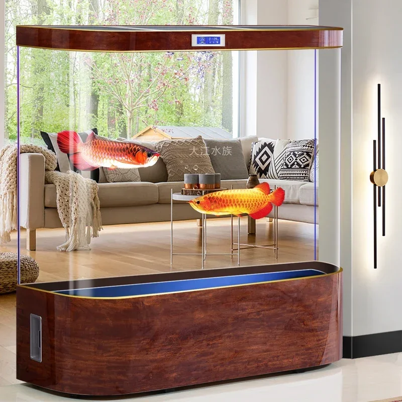 Nordic Floor Aquariums Automatic Filtration Cycle Living Room Appreciate Fishbowl Ecological Box Simple Pet Products 수족관 FYFT