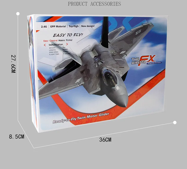 Fx622 2.4ghz Remote Control Plane Fixed Wing Small F22 Fighter Aircraft Model Toy Rc Glider For Boys Gifts