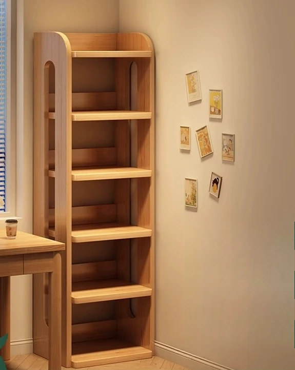 

Solid wood floor-to-ceiling integrated wall corner storage children and students bookcase