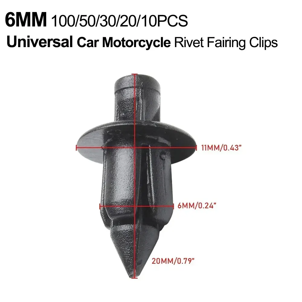 

6mm Rivet Fairing Clips For Honda Suzuki Kawasaki Toyota BMW Tesla Hyundai Universal Motorcycle Car Accessories Fastener Clips