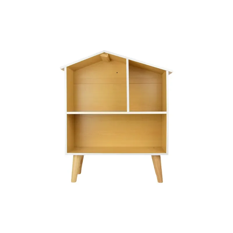 Wooden Dollhouse Bookshelf Cabinet Kids Furniture European Style Miniature Storage Locker for Children Room Decor Simulation