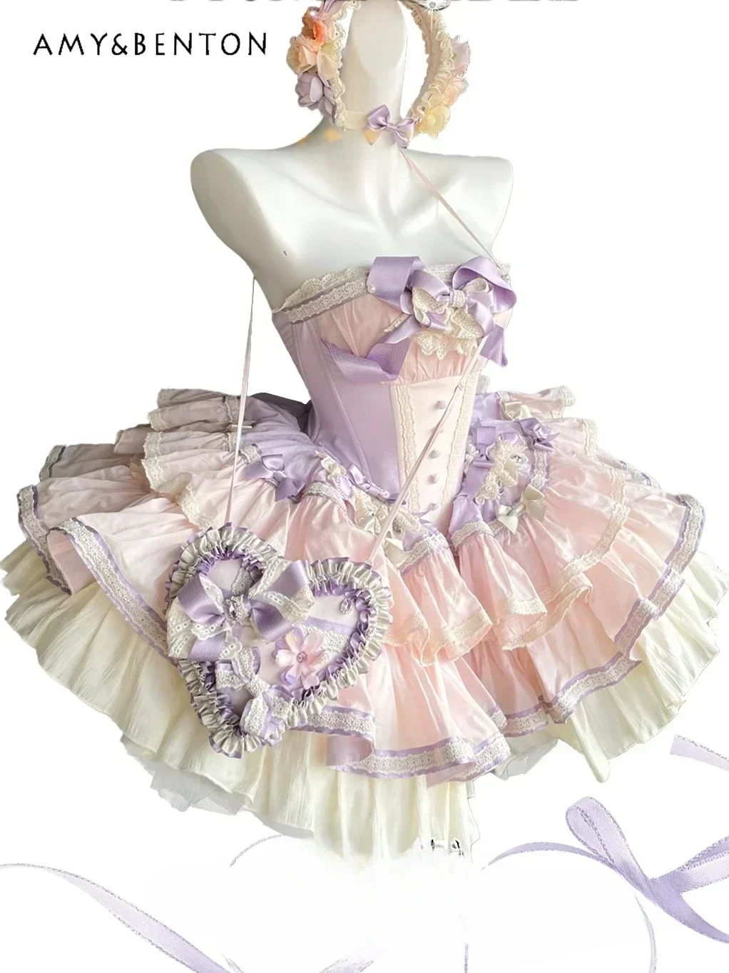 Vestidos lolita kawaii para mulheres, vestido de baile fora do ombro, vestido de princesa de alto grau, bonito, diário, sexy, verão