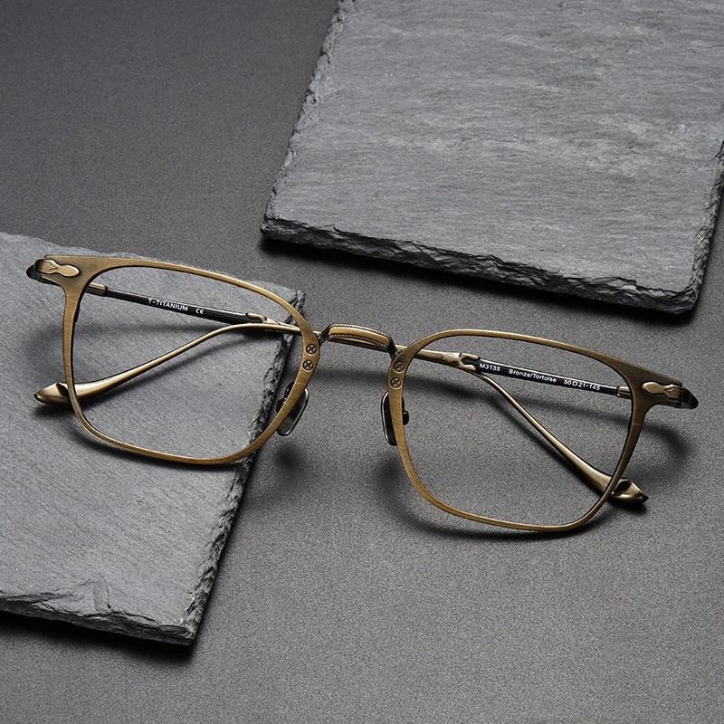 

Japanese Brand Design Titanium Glasses Frame for Men Vintage Square Optical Eyeglasses Women Myopia Anti Blue Light Eyewear