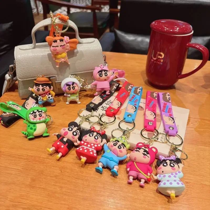 Cartoon Crayon Shinchan PVC sleutelhanger schattige transformatie pop tas hanger cadeau sleutelhanger collectible speelgoed rugzak decoratie