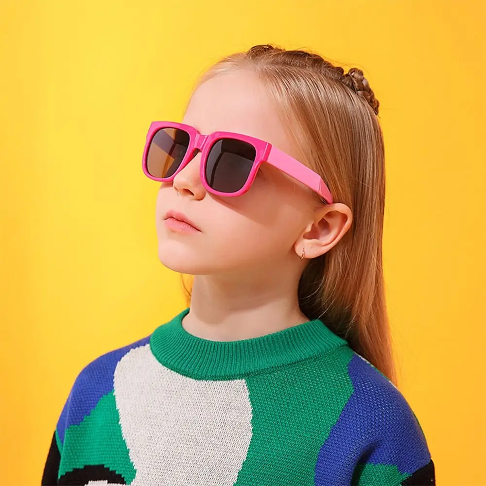 Outdoor Kids Sunglasses Vintage Square Frame UV 400 Foldable Sunglasses Shades for Toddler Boys and Girls