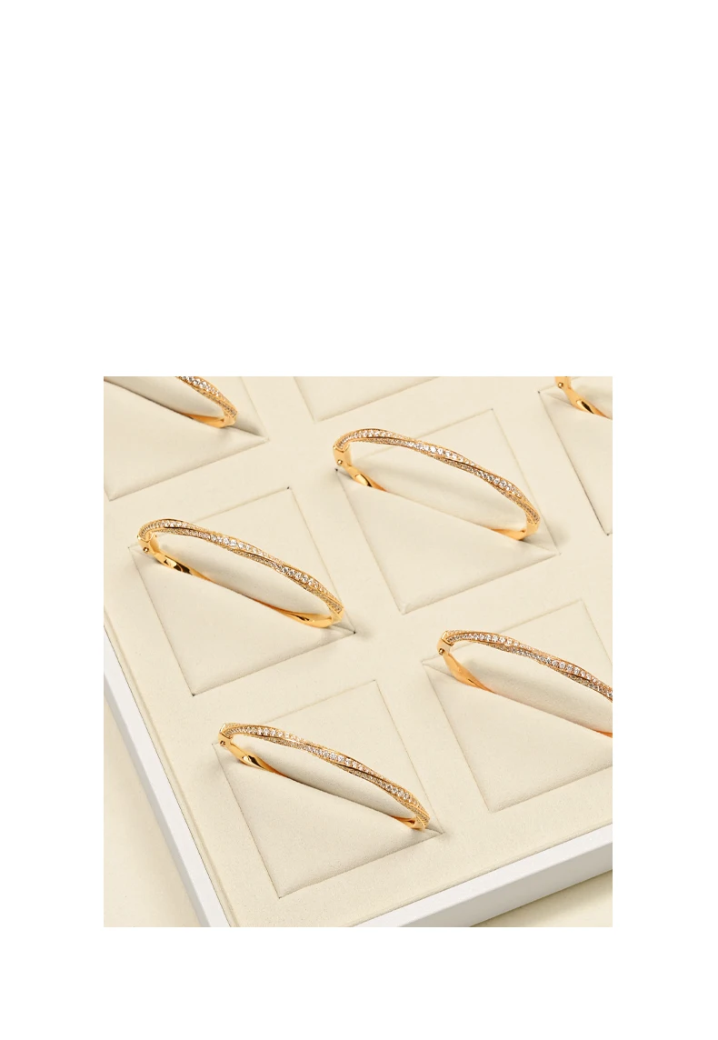 Oirlv Mikrofaser Schmuck-Präsentationstablett PU-Leder Ring Ohrringe Halskette Aufbewahrungs-Organizer Platte für Ladentheke und Heimdekoration – Detail 4