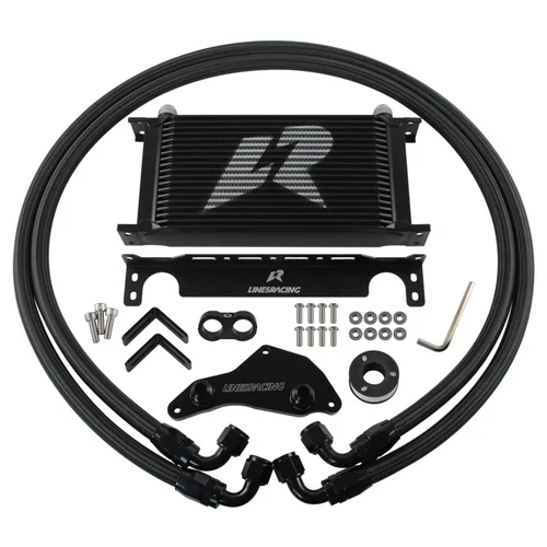 Imagen 2 del producto Para BMW N54 y N55 Kit de enfriador de aceite 19 filas AN10 adaptador de termostato mejorado E82 E88 135i 08-13 xDrive35i 3.0L aluminio negro/plateado