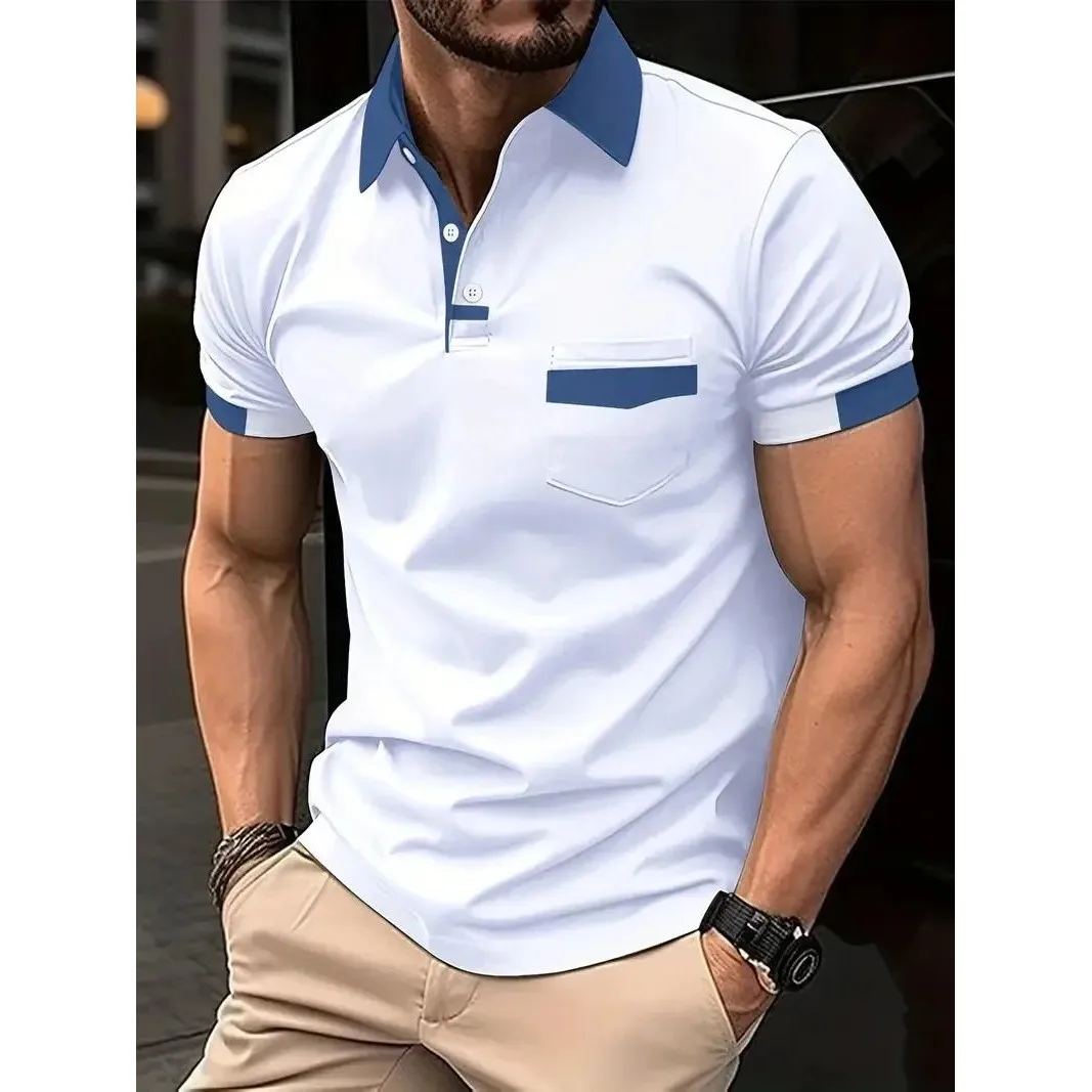 

Summer 2024 Men's Explosive Color Matching ket T-irt Cool Sensation Triacetate Fiber Ci Walk Clean Fit Sle irt