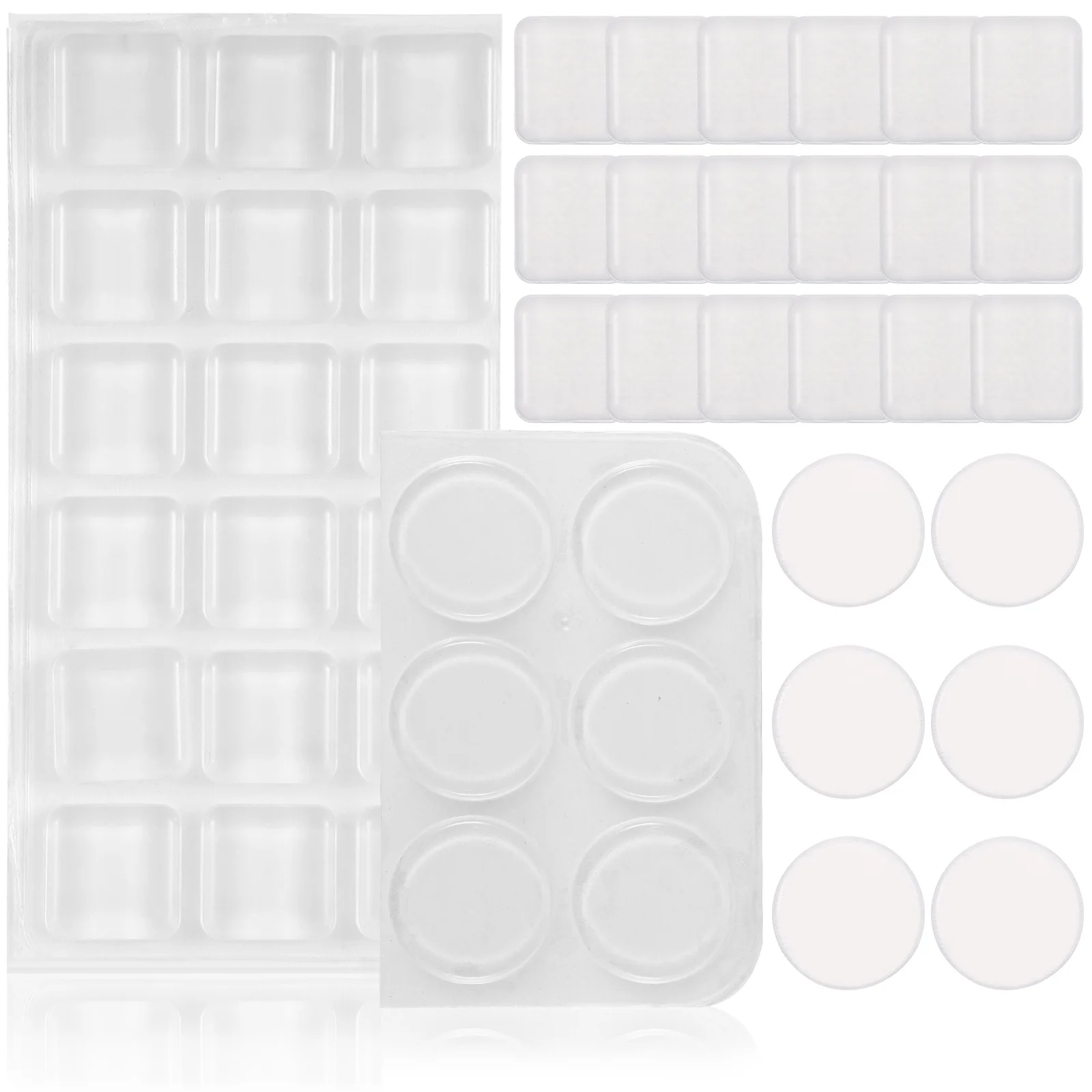 

54Pcs Door Bumpers Clear Silicone Cabinet Bumpers Adhesive Furniture Protectors Anti-Scratch Pads for Cabinets Drawers Doors