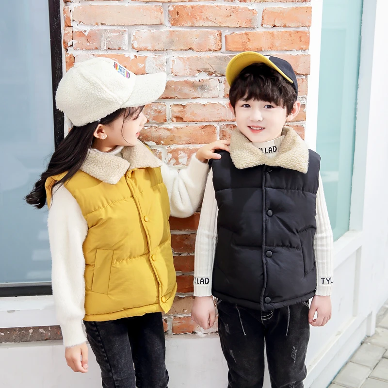 New Boys Girls Winter Autumn Sleeveless Hooded Vest Jacket Cartoon Print Coat Kids Warm Vest Outwear Clothes