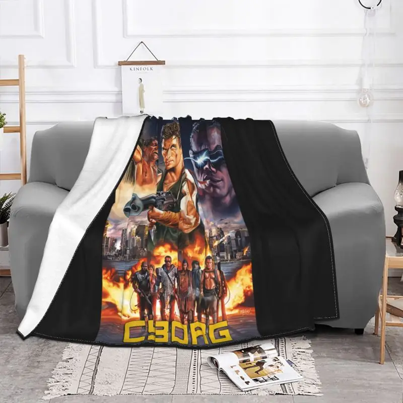 Jean Claude Van Damme Cyborg Blanket Casual Bedding Breathable Couch Blanket Sleeping Sheets