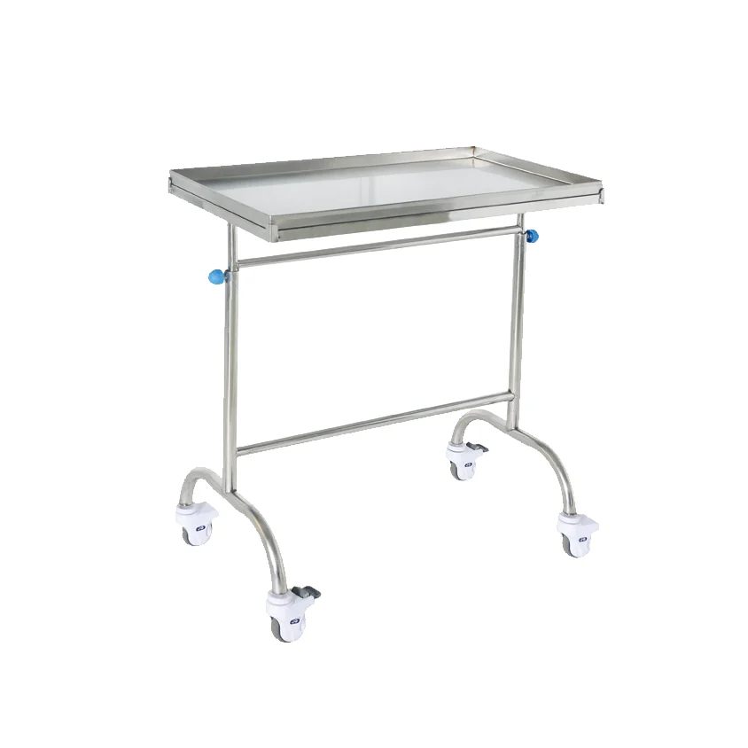 

2024 New Model Medical Stainless Steel Hospital Cart Transfusion Trolley Double pole Mayo Table With High Quality