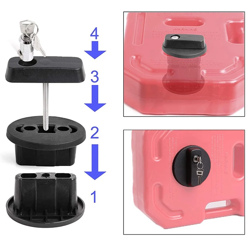 2X Gas Can Mount, Oil Mounting Lock 5Gallon Gas Tank Cans Lock Pack Mount Lock For 10L/2.6 Gallon Fuel Tank Barrel