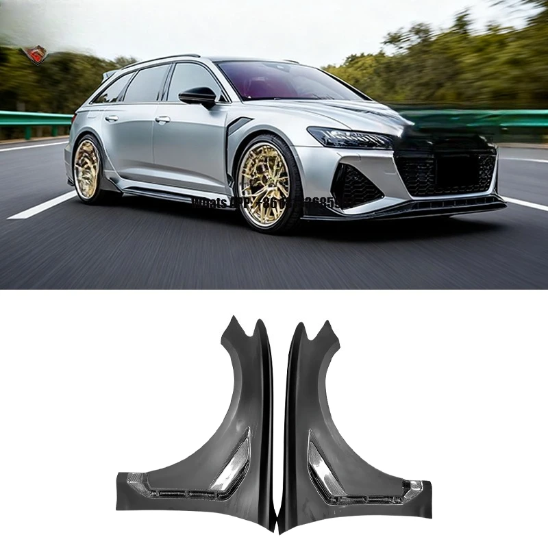 Half Carbon Fiber Fender for Audi C8 2019 Front Bumper Side Fender Air Vent Mudguard Car Accessories Bodykit Car Bumpers