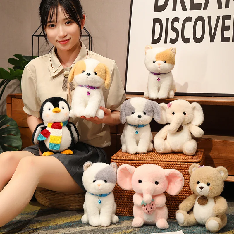 25CM Cartoon Koala Elephant Penguin Bear Dog Plush Doll Stuffed Lovely  Toys Cute Accompany Boys Girls Christmas Gifts