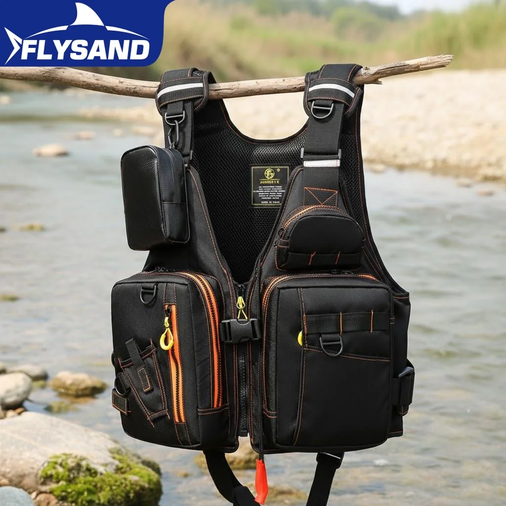 

Outdoor Fishing Vest Multi-functional Safety Life Jacket with Multiple Pockets Buoyant Material
