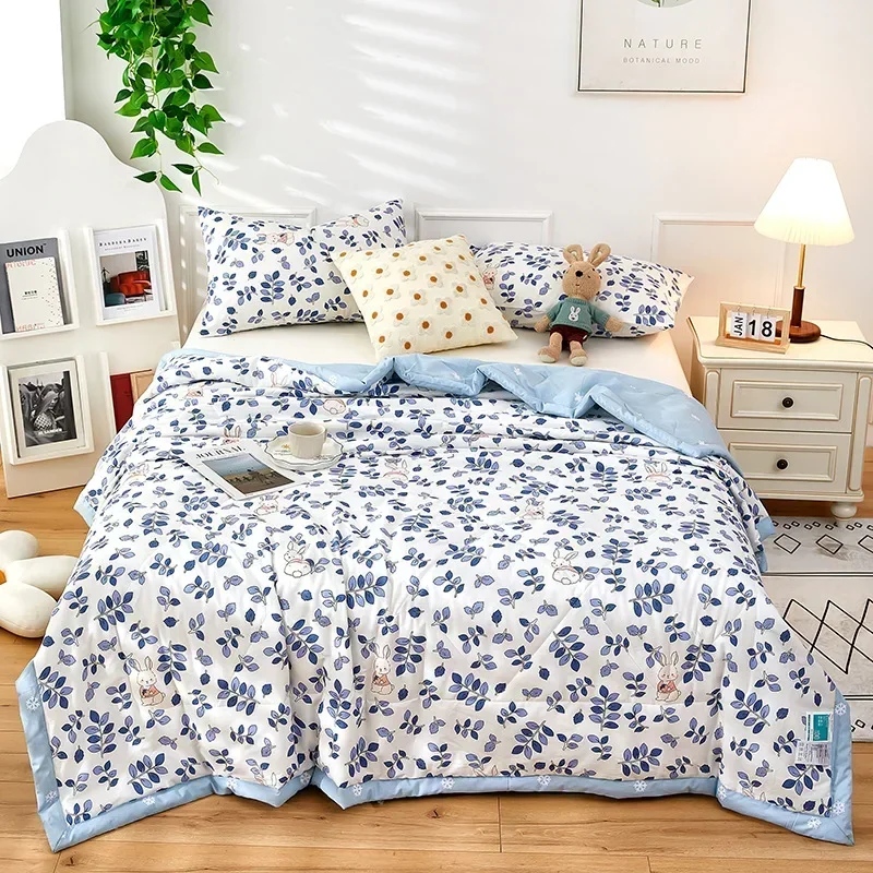 Summer Water Washed Cotton Quilt, Summer Cool Quilt, Air-conditioned Quilt,Suitable for Bedroom, Living Room, Family Use