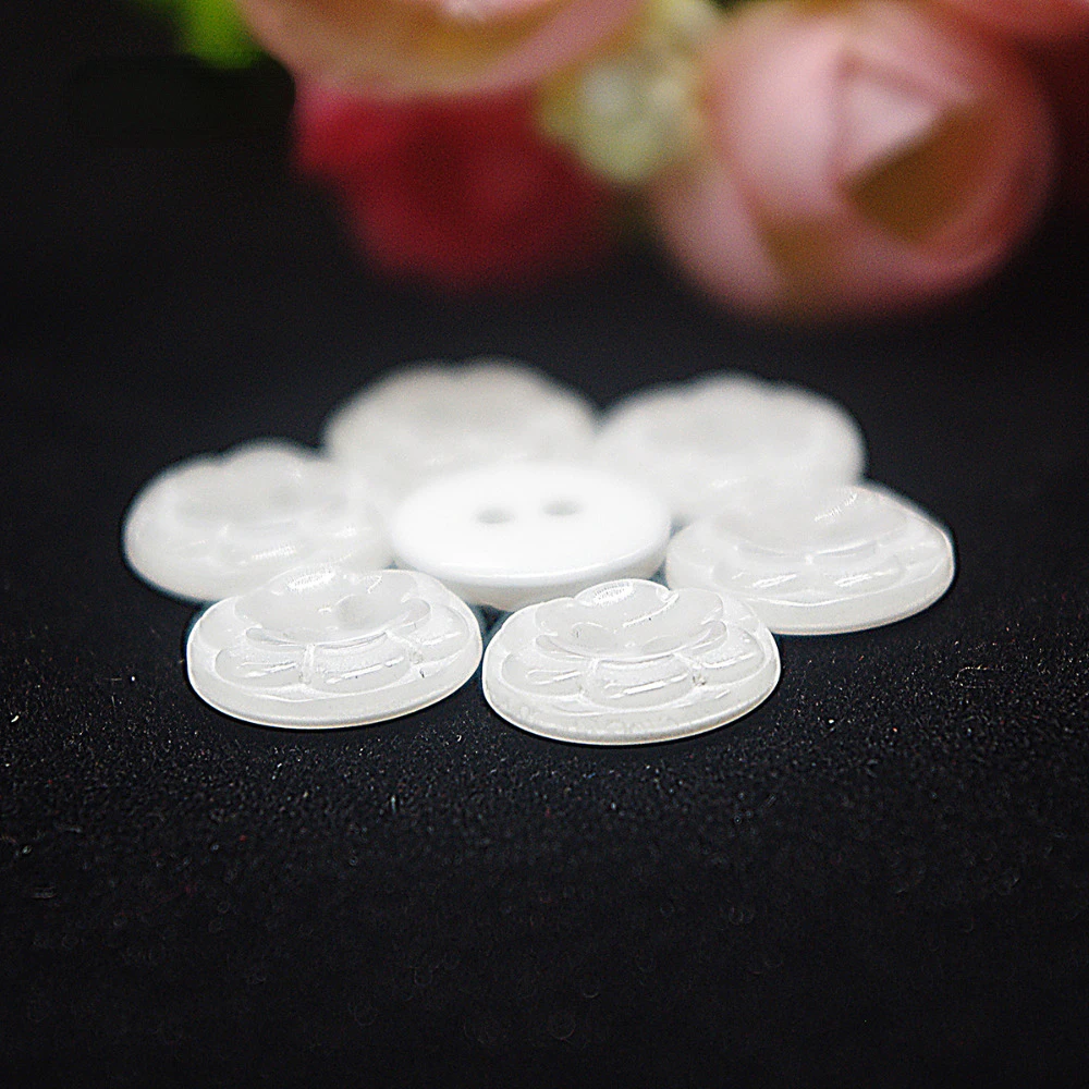 50pcs Resin Sewing Buttons Scrapbooking Round Flower Two Holes 12.5mm Dia. Costura Botones decorate bottoni botoes