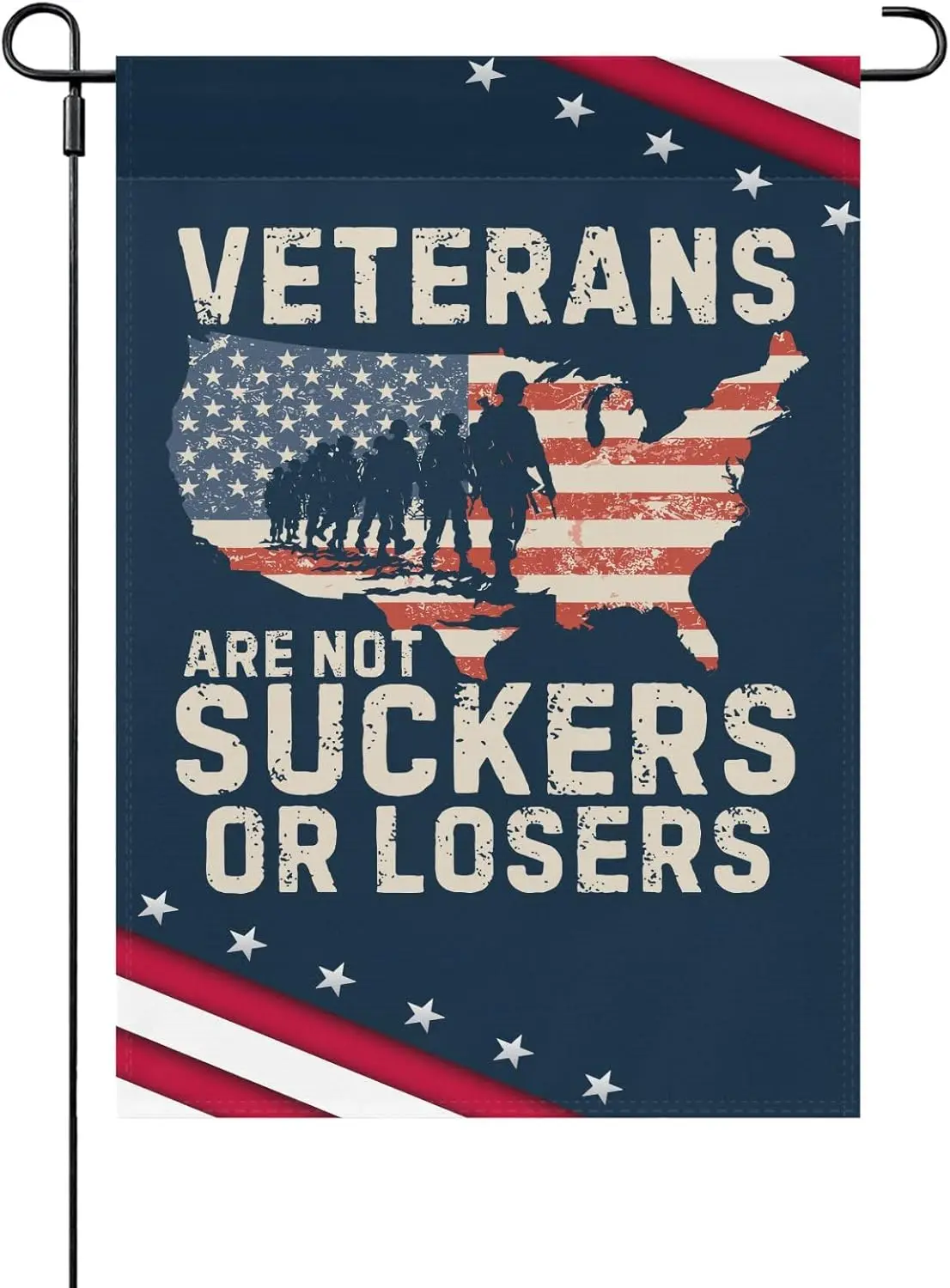 Veterans Are Not Suckers Or Losers Yard Flag One Size Double Sided, Vintage Yard Flag Double Sided For Rustic Funny Garden Flag